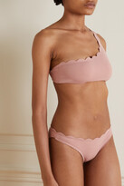 Thumbnail for your product : Marysia Swim + Net Sustain Santa Barbara Scalloped Recycled Seersucker Bikini Top