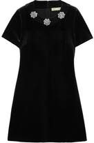 Thumbnail for your product : MICHAEL Michael Kors Embellished Metallic Knitted Mini Dress