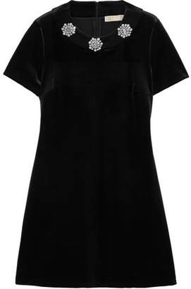 MICHAEL Michael Kors Embellished Metallic Knitted Mini Dress