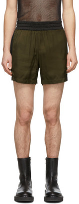 mens elastic waist khaki shorts