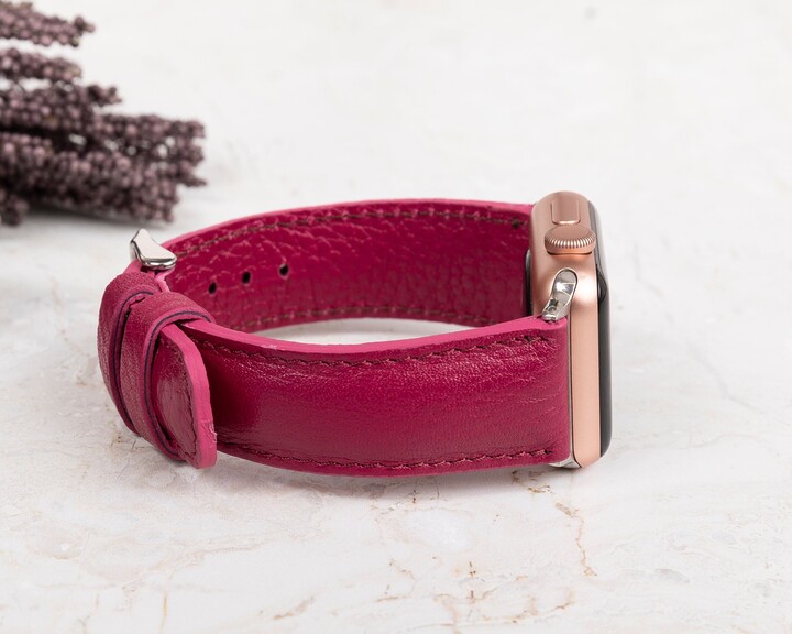 Custom Pebbled Leather Apple Watch Band Iwatch Strap For Women Men