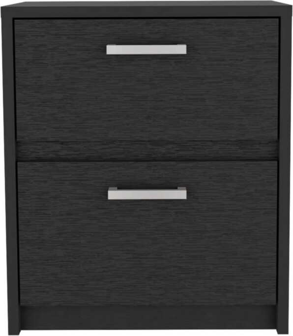 Streamdale Furniture Simplie Fun Trivor 2 Drawers Nightstand, Metal Handles