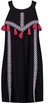Thumbnail for your product : boohoo Amarah Tassel Trim High Neck Swing Dress