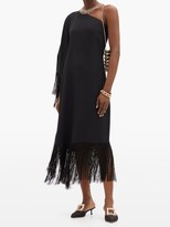 Thumbnail for your product : Taller Marmo Piccolo Fringed One-shoulder Dress - Black