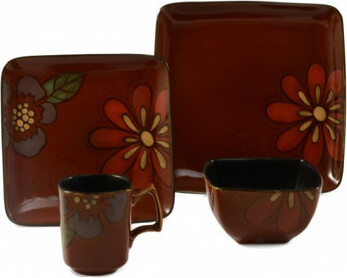 ColorUs China Tikal 16 Piece Dinnerware Set, Service for 4