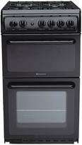 Thumbnail for your product : Hotpoint HAG51K 50cm Twin Cavity Gas Cooker with FSD - Black
