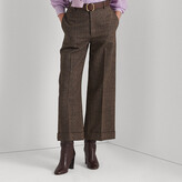 Thumbnail for your product : Lauren Petite Ralph Lauren Herringbone Wide-Leg Cropped Pant