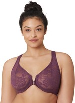 Thumbnail for your product : Glamorise Full Figure Plus Size Lacey T-Back Front-Close Wonderwire Bra Underwire #9246 Black Plum