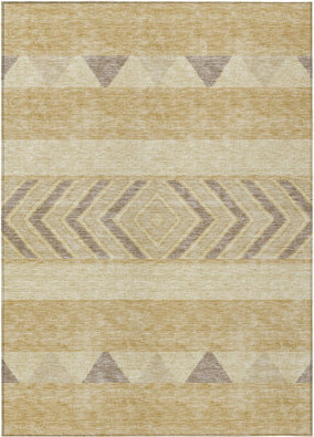 Orren Ellis Fabre 10' X 14' Gold Taupe And Beige Southwestern Washable Indoor Outdoor Area Rug