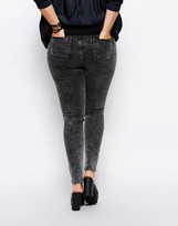 Thumbnail for your product : ASOS CURVE Ridley Skinny Jean In Smoked Acid Wash