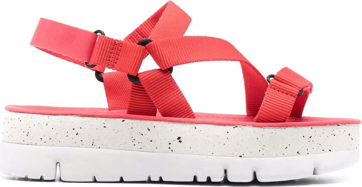 red platform sandals