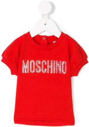 Moschino Kids logo studded T-shirt