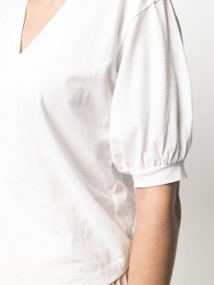 Nude V-neck cotton T-shirt