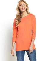 Thumbnail for your product : South Petite Three-Quarter Sleeve Crew Neck Top
