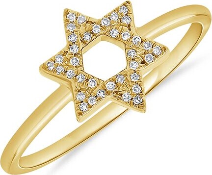 Sabrina Designs 14K 0.08 Ct. Tw. Diamond Star Of David Ring
