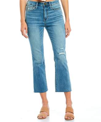 Sam Edelman The Stiletto High Rise Raw Hem Distressed Crop Jeans