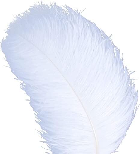 AWAYTR 10pcs Natural Ostrich Feathers for Wedding Centerpieces Home Decoration (20-22 inch, White)