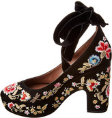 Thumbnail for your product : Tabitha Simmons Sky Flora Embroidered Suede Wedge Sandal