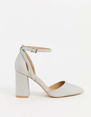 Be Mine Bridal Katy heeled shoes in silver glitter