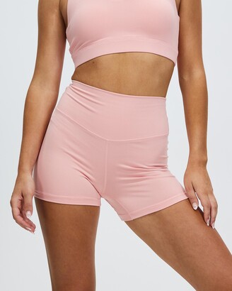 Active Basics Women's Pink 1/2 Tights - Hi-Rise Shorts