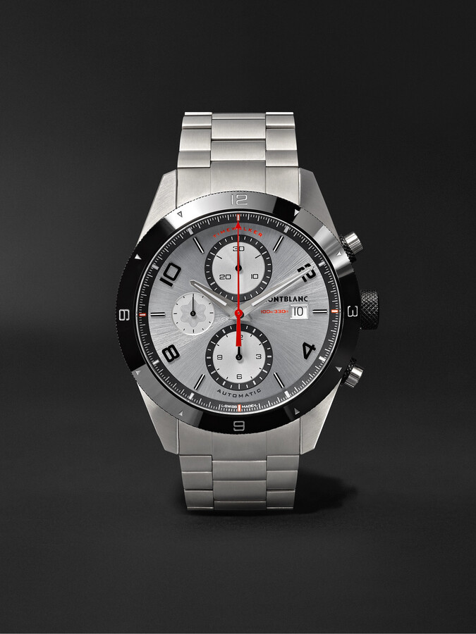 montblanc timewalker chronovoyager utc men's stainless steel swiss automatic watch 107303
