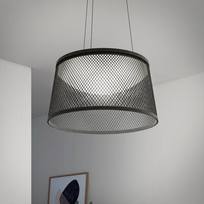17 Stories Nordista 1 - Light Atte Black LED Drum Pendant