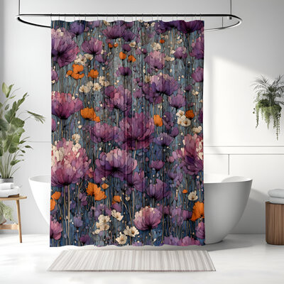 East Urban Home Floral Shower Curtain