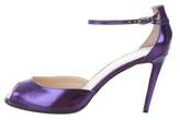 Thumbnail for your product : Emilio Pucci Metallic Peep-Toe Pumps