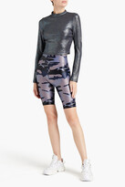 Thumbnail for your product : Koral Luca cropped metallic ribbed jersey top