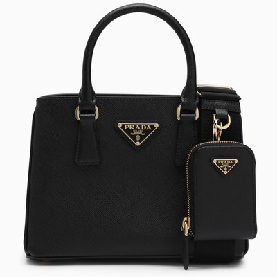 Prada Black Saffiano leather Holiday small shoulder bag - ShopStyle
