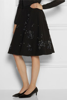 Thumbnail for your product : Miu Miu Embellished wool-crepe skirt