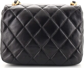 Chanel Hairpin Charms Two Tone Cc Flap Bag Embellished Quilted Lambskin  Small