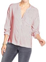 Thumbnail for your product : Old Navy Women's Split-Neck Printed Blouses