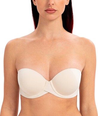 MELENECA Women's Push up Strapless Bras with Lift Stay Put Padded Cup White  44DD - ShopStyle