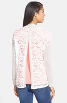 Thumbnail for your product : Blu Pepper Lace Panel Split Back Cardigan (Juniors) (Online Only)