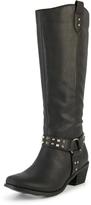 Thumbnail for your product : So Fabulous! So Fabulous Butter Western Stud Detail Calf Boots - Extra Wide Fit