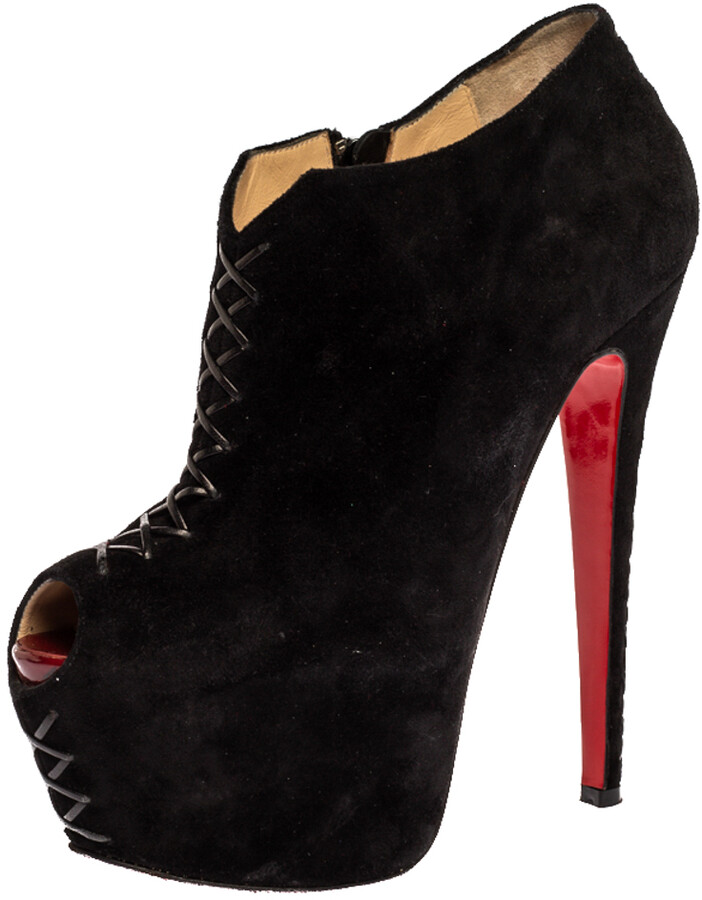 Suprabooty 85 Suede Ankle Boots in Black - Christian Louboutin