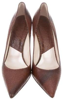 Christian Dior Textured Leather Pointed-Toe Pumps