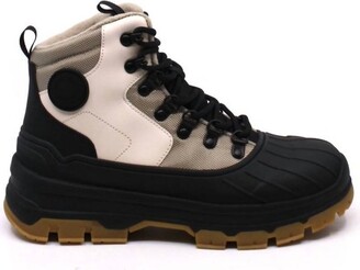 ショートブーツ・ブーティ HUNTER WOMEN Explorer Duck Boots White Willow Black WFS2000P Size 6 Women's Hunter Explorer Lace Up Duck Boot White