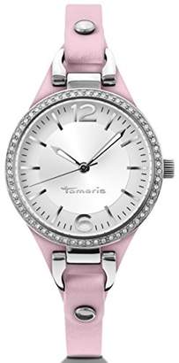 Tamaris Virginia Women's Quartz Watch with Silver Dial Analogue Display and Pink Leather Strap B02021001