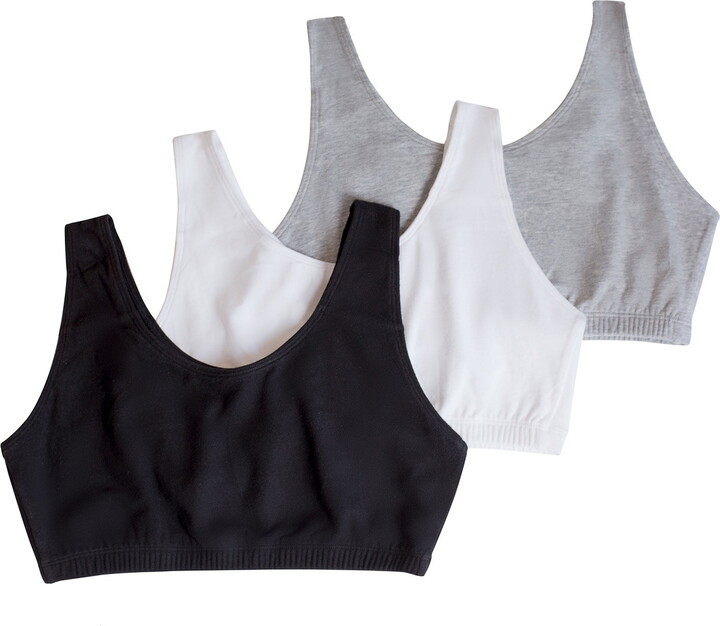 Fruit of the Loom Women’s Tank Style Cotton Sports Bra, 3-Pack, Style-9012