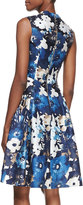 Thumbnail for your product : Kate Spade Autumn Floral Scoop-Neck Dress