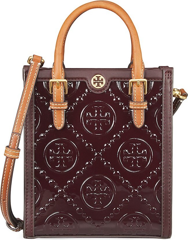 S monogram-embossed small leather bag