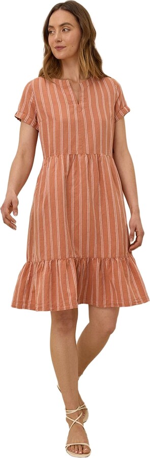 Pact Canopy Linen Notch Neck Dress Made with Organic Cotton