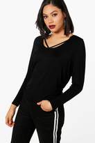 Thumbnail for your product : boohoo Strappy Detail Long Sleeve Tee