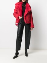 Thumbnail for your product : Alberta Ferretti Faux-Fur Trimmed Leather Jacket