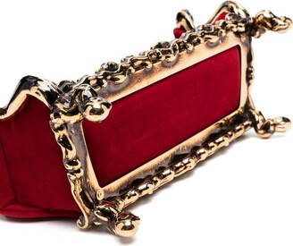 Moschino Sofa Sculpted Velvet Clutch - Red