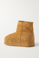 Thumbnail for your product : Amina Muaddi Heidi Shearling-lined Suede Boots - Brown
