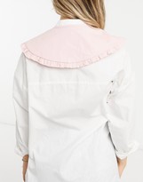 Thumbnail for your product : ASOS DESIGN frill collar in pastel pink