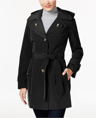 London Fog Petite Double-Collar Belted Trench Coat